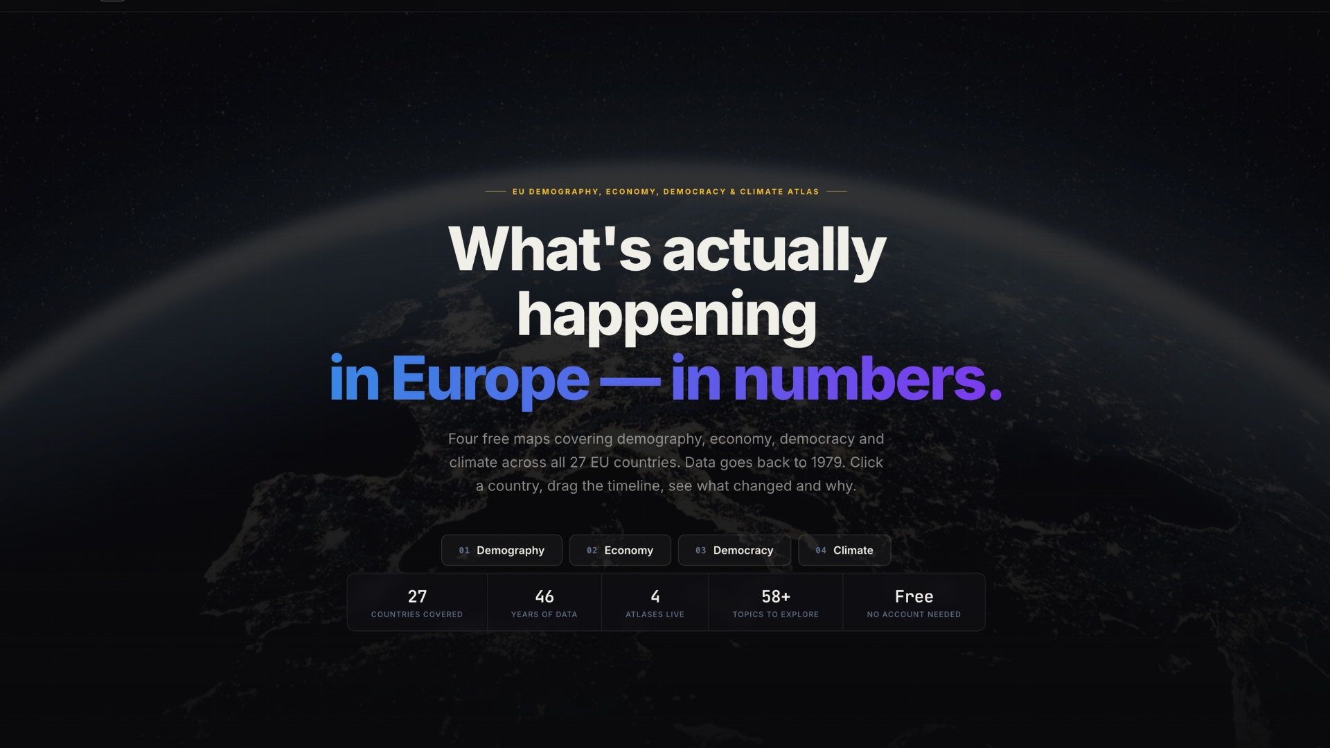 Förhandsvisning av euromigr.eu, EU Demography, Economy, Democracy & Climate Atlas